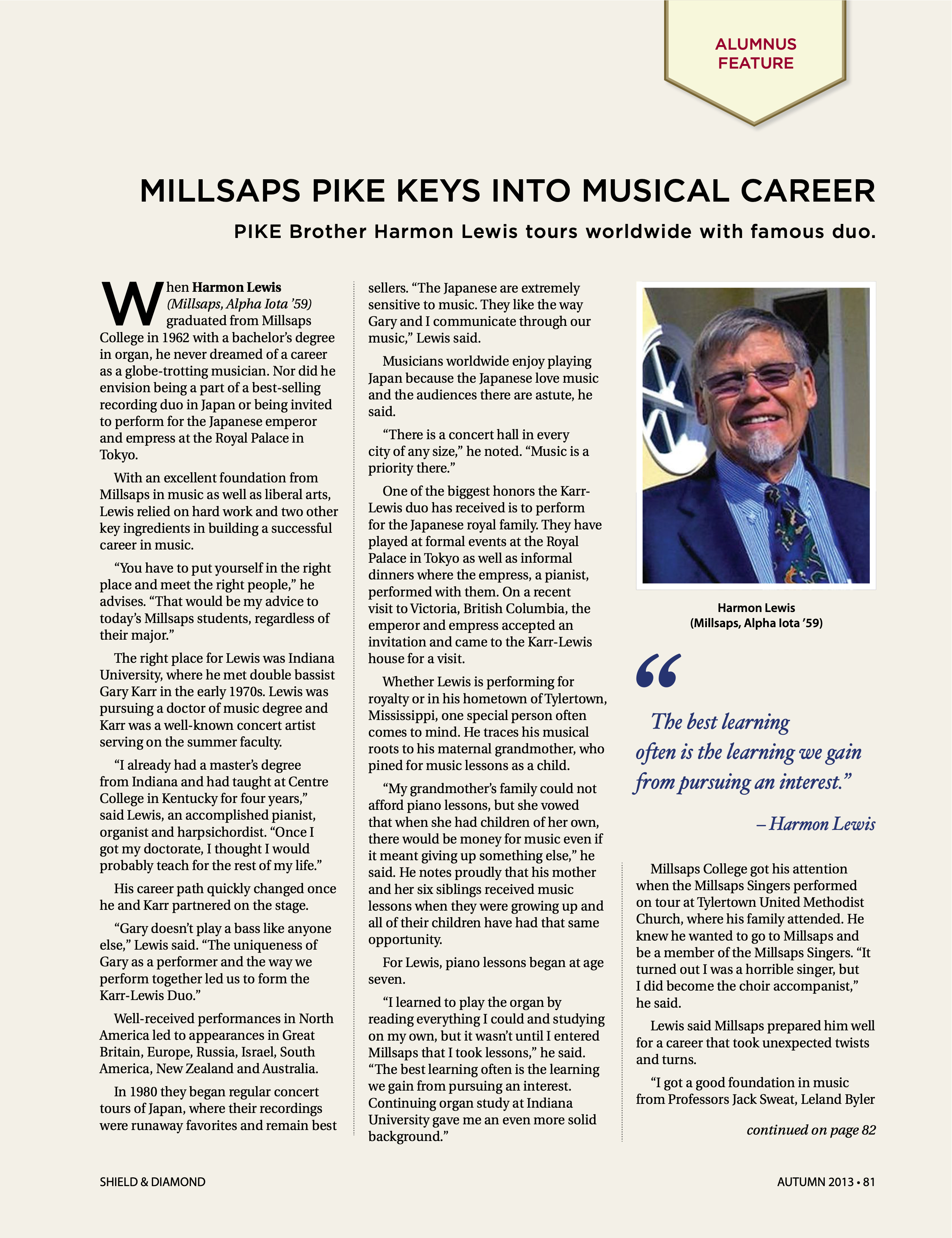 Millsaps Pike Keys into Musical Career